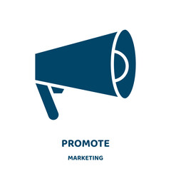 Poster - promote vector icon from marketing collection. promotion filled flat symbol for mobile concept and web design. Black market glyph icon. Isolated sign, logo illustration. Vector graphics.