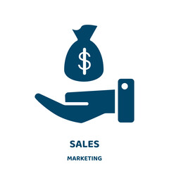 Poster - sales vector icon from marketing collection. business filled flat symbol for mobile concept and web design. Black sale glyph icon. Isolated sign, logo illustration. Vector graphics.