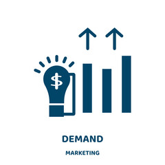 Poster - demand vector icon from marketing collection. business filled flat symbol for mobile concept and web design. Black commercial glyph icon. Isolated sign, logo illustration. Vector graphics.