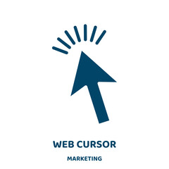 Poster - web cursor vector icon from marketing collection. cursor filled flat symbol for mobile concept and web design. Black mouse glyph icon. Isolated sign, logo illustration. Vector graphics.