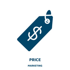 Poster - price vector icon from marketing collection. discount filled flat symbol for mobile concept and web design. Black sale glyph icon. Isolated sign, logo illustration. Vector graphics.
