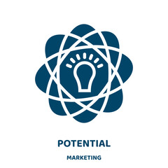 Aufkleber - potential vector icon from marketing collection. success filled flat symbol for mobile concept and web design. Black business glyph icon. Isolated sign, logo illustration. Vector graphics.
