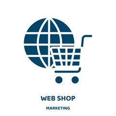 Poster - web shop vector icon from marketing collection. internet filled flat symbol for mobile concept and web design. Black business glyph icon. Isolated sign, logo illustration. Vector graphics.