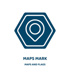 Poster - maps mark vector icon from maps and flags collection. point filled flat symbol for mobile concept and web design. Black button glyph icon. Isolated sign, logo illustration. Vector graphics.