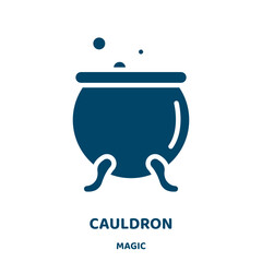 Poster - cauldron vector icon from magic collection. halloween filled flat symbol for mobile concept and web design. Black hat glyph icon. Isolated sign, logo illustration. Vector graphics.