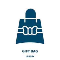 Poster - gift bag vector icon from luxury collection. gift filled flat symbol for mobile concept and web design. Black bag glyph icon. Isolated sign, logo illustration. Vector graphics.