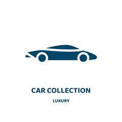 Aufkleber - car collection vector icon from luxury collection. collection filled flat symbol for mobile concept and web design. Black car glyph icon. Isolated sign, logo illustration. Vector graphics.