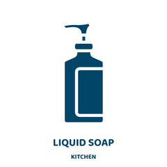 Wall Mural - liquid soap vector icon from kitchen collection. hygiene filled flat symbol for mobile concept and web design. Black soap glyph icon. Isolated sign, logo illustration. Vector graphics.