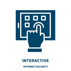 Poster - interactive vector icon from internet security collection. interaction filled flat symbol for mobile concept and web design. Black business glyph icon. Isolated sign, logo illustration. Vector .