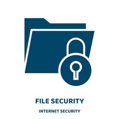 Poster - file security vector icon from internet security collection. computer filled flat symbol for mobile concept and web design. Black file glyph icon. Isolated sign, logo illustration. Vector graphics.