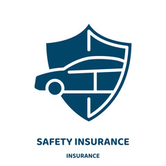Poster - safety insurance vector icon from insurance collection. insurance filled flat symbol for mobile concept and web design. Black safety glyph icon. Isolated sign, logo illustration. Vector graphics.