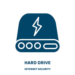 Poster - hard drive vector icon from internet security collection. computer filled flat symbol for mobile concept and web design. Black technology glyph icon. Isolated sign, logo illustration. Vector graphics.