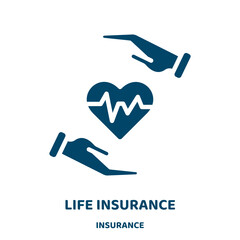 Poster - life insurance vector icon from insurance collection. life filled flat symbol for mobile concept and web design. Black protection glyph icon. Isolated sign, logo illustration. Vector graphics.