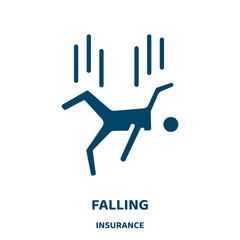 Wall Mural - falling vector icon from insurance collection. fall filled flat symbol for mobile concept and web de
