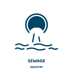 Poster - sewage vector icon from industry collection. pipe filled flat symbol for mobile concept and web design. Black plumbing glyph icon. Isolated sign, logo illustration. Vector graphics.