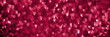 Leinwandbild Motiv Trendy viva magenta, pink red hearts, sparkling glitter bokeh panoramic background banner, valentines day abstract defocused texture header. Color of the year 2023