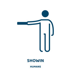 Poster - showin vector icon from humans collection. smartphone filled flat symbol for mobile concept and web design. Black hold glyph icon. Isolated sign, logo illustration. Vector graphics.