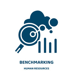 Poster - benchmarking vector icon from human resources collection. business filled flat symbol for mobile concept and web design. Black technology glyph icon. Isolated sign, logo illustration. Vector graphics.