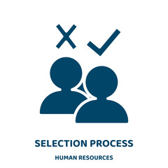 Poster - selection process vector icon from human resources collection. technology filled flat symbol for mobile concept and web design. Black selection glyph icon. Isolated sign, logo illustration. Vector .