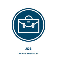 Poster - job vector icon from human resources collection. man filled flat symbol for mobile concept and web design. Black worker glyph icon. Isolated sign, logo illustration. Vector graphics.