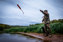 Hunter Training Dog For Duck Hunting