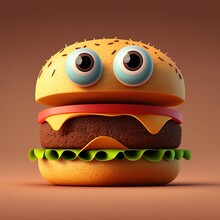 Cute Hamburger Character