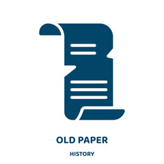 Poster - old paper vector icon from history collection. old filled flat symbol for mobile concept and web des