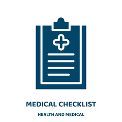 Poster - medical checklist vector icon from health and medical collection. medical filled flat symbol for mobile concept and web design. Black checklist glyph icon. Isolated sign, logo illustration. Vector .