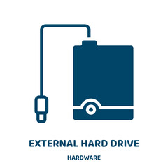Poster - external hard drive vector icon from hardware collection. storage filled flat symbol for mobile concept and web design. Black computer glyph icon. Isolated sign, logo illustration. Vector graphics.