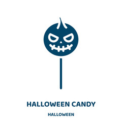 Poster - halloween candy vector icon from halloween collection. candy filled flat symbol for mobile concept and web design. Black bat glyph icon. Isolated sign, logo illustration. Vector graphics.