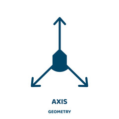 Poster - axis vector icon from geometry collection. geometry filled flat symbol for mobile concept and web design. Black technology glyph icon. Isolated sign, logo illustration. Vector graphics.