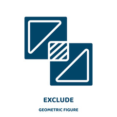 Poster - exclude vector icon from geometric figure collection. business filled flat symbol for mobile concept