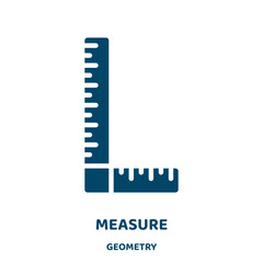 Poster - measure vector icon from geometry collection. timer filled flat symbol for mobile concept and web design. Black measurement glyph icon. Isolated sign, logo illustration. Vector graphics.