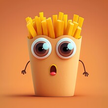 Cute French Fries Character