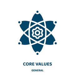 Poster - core values vector icon from general collection. integrity filled flat symbol for mobile concept and web design. Black core glyph icon. Isolated sign, logo illustration. Vector graphics.