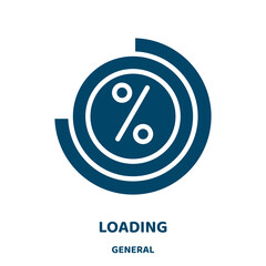 Poster - loading vector icon from general collection. truck filled flat symbol for mobile concept and web design. Black industry glyph icon. Isolated sign, logo illustration. Vector graphics.