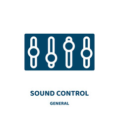 Poster - sound control vector icon from general collection. sound filled flat symbol for mobile concept and web design. Black music glyph icon. Isolated sign, logo illustration. Vector graphics.