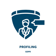 Poster - profiling vector icon from gdpr collection. profile filled flat symbol for mobile concept and web design. Black human glyph icon. Isolated sign, logo illustration. Vector graphics.