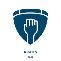 Poster - rights vector icon from gdpr collection. ok filled flat symbol for mobile concept and web design. Black right glyph icon. Isolated sign, logo illustration. Vector graphics.