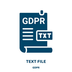 Poster - text file vector icon from gdpr collection. text filled flat symbol for mobile concept and web desig