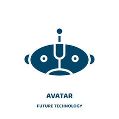 Poster - avatar vector icon from future technology collection. male filled flat symbol for mobile concept and web design. Black man glyph icon. Isolated sign, logo illustration. Vector graphics.