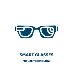 Poster - smart glasses vector icon from future technology collection. glasses filled flat symbol for mobile concept and web design. Black smart glyph icon. Isolated sign, logo illustration. Vector graphics.