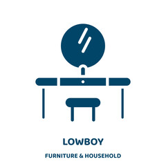 Poster - lowboy vector icon from furniture & household collection. frontal filled flat symbol for mobile concept and web design. Black small glyph icon. Isolated sign, logo illustration. Vector graphics.