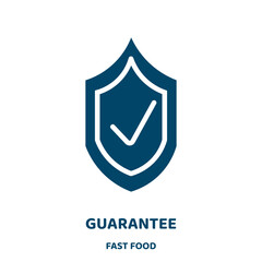 Poster - guarantee vector icon from fast food collection. business filled flat symbol for mobile concept and web design. Black quality glyph icon. Isolated sign, logo illustration. Vector graphics.