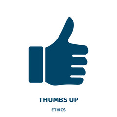 Poster - thumbs up vector icon from ethics collection. like filled flat symbol for mobile concept and web design. Black finger glyph icon. Isolated sign, logo illustration. Vector graphics.