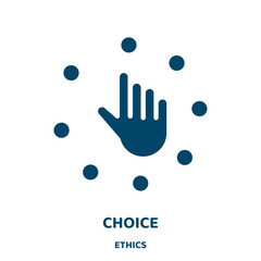 Poster - choice vector icon from ethics collection. success filled flat symbol for mobile concept and web design. Black business glyph icon. Isolated sign, logo illustration. Vector graphics.