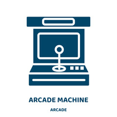 Poster - arcade machine vector icon from arcade collection. play filled flat symbol for mobile concept and web design. Black game glyph icon. Isolated sign, logo illustration. Vector graphics.