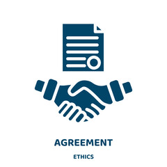 Poster - agreement vector icon from ethics collection. office filled flat symbol for mobile concept and web design. Black check glyph icon. Isolated sign, logo illustration. Vector graphics.