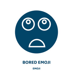 Wall Mural - bored emoji vector icon from emoji collection. character filled flat symbol for mobile concept and web design. Black bored glyph icon. Isolated sign, logo illustration. Vector graphics.