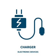 Poster - charger vector icon from electronic devices collection. battery filled flat symbol for mobile concep